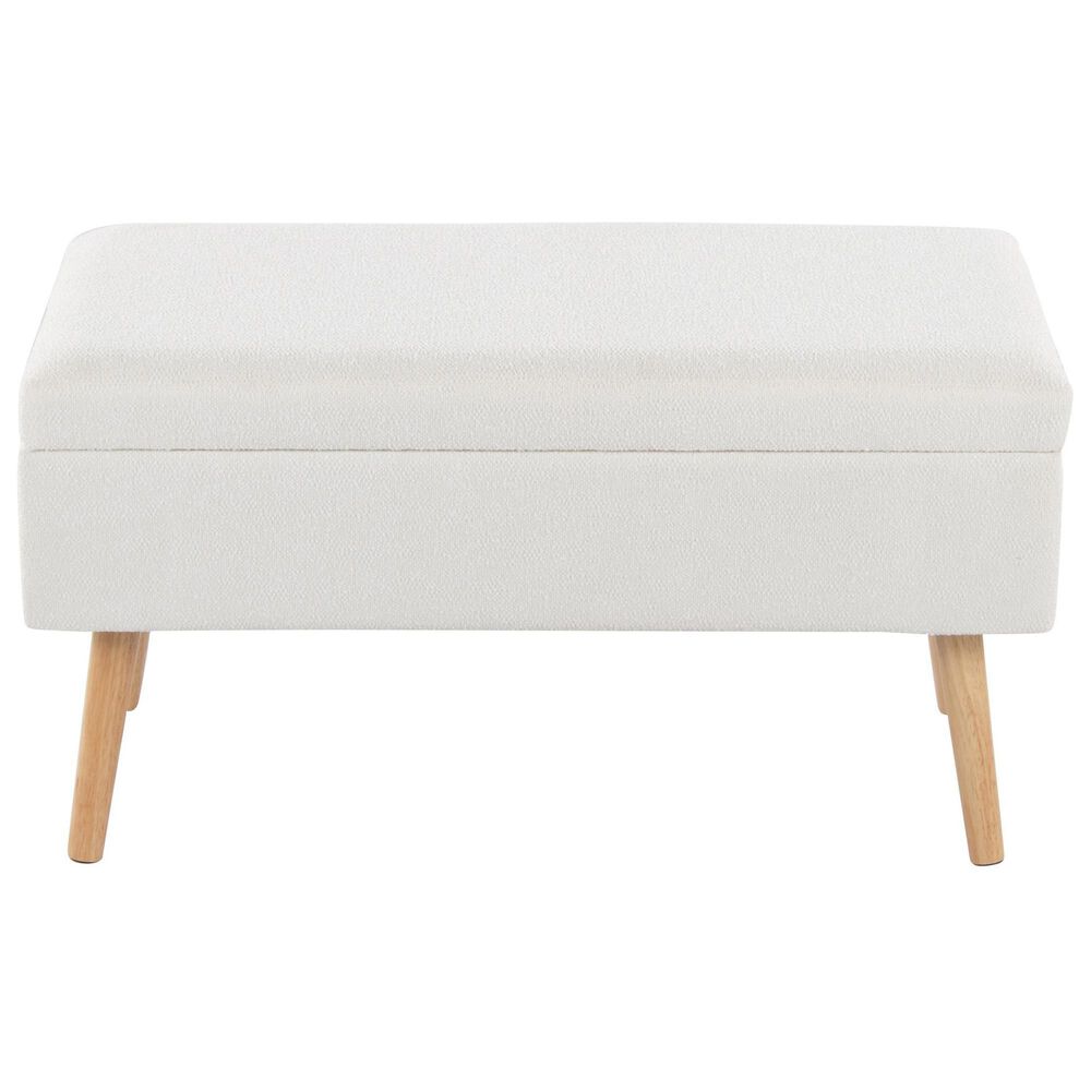 Lumisource Storage Bench with Cream Cushion in Natural, , large