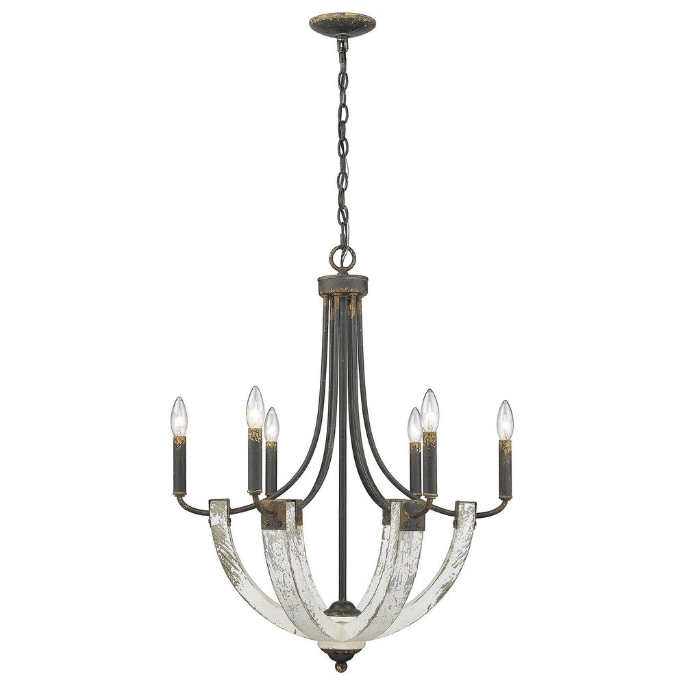 Golden Lighting Elwood 6-Light Chandelier in Antique Black Iron, , large