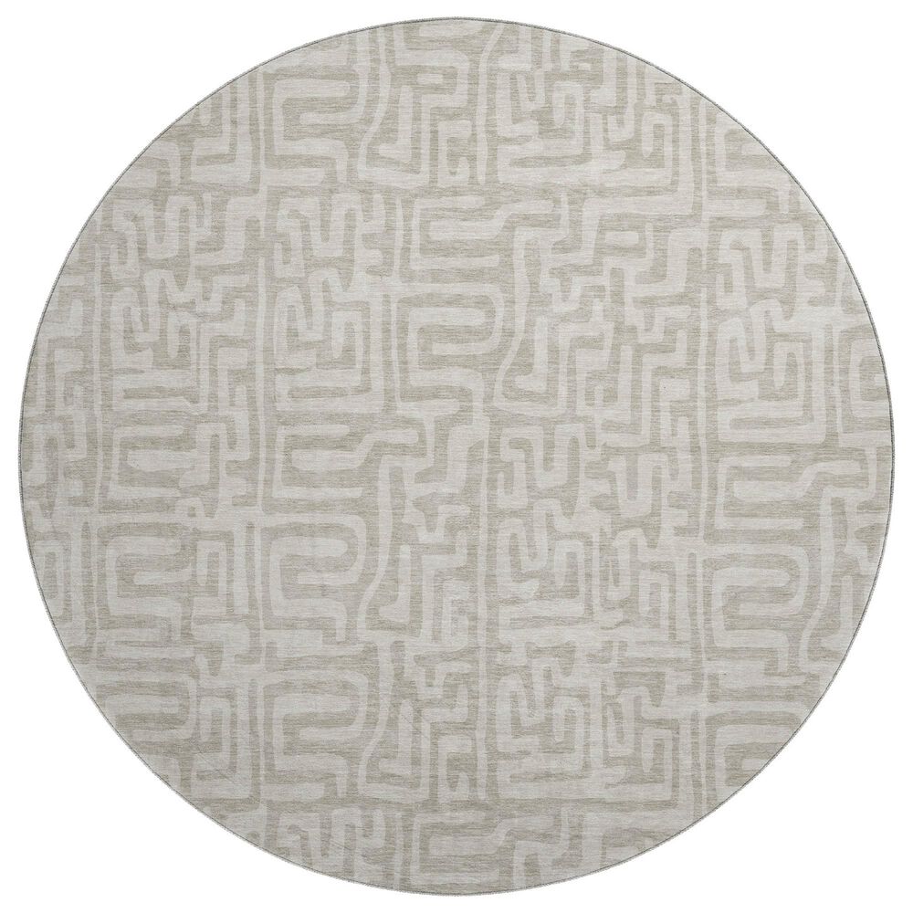 Dalyn Rug Company The Reserve TR1 Taupe 8" Round Indoor/Outdoor Area Rug, , large
