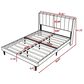 HOMLUX Queen Upholstered Platform Bed Frame with Velvet Headboard in Pink, , large
