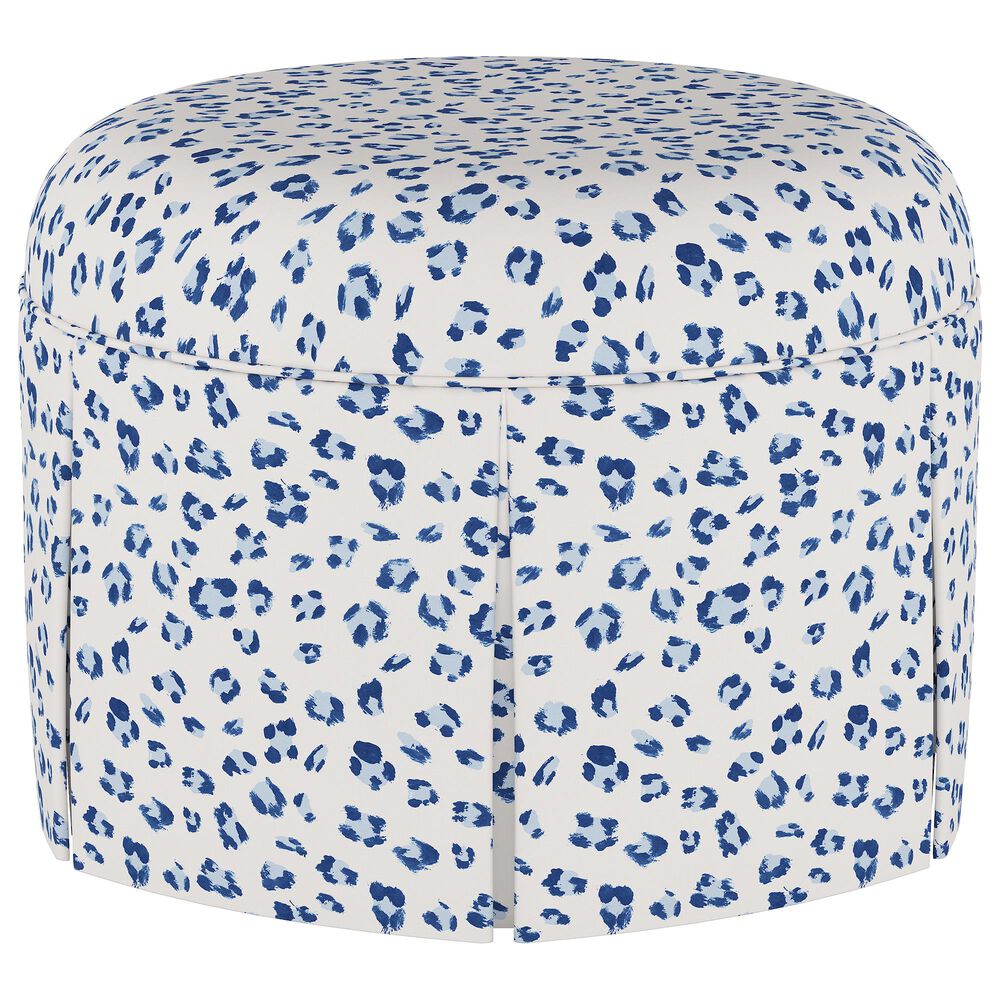 Skyline Furniture Ely Ottoman in Brush Cheetah Blue, , large