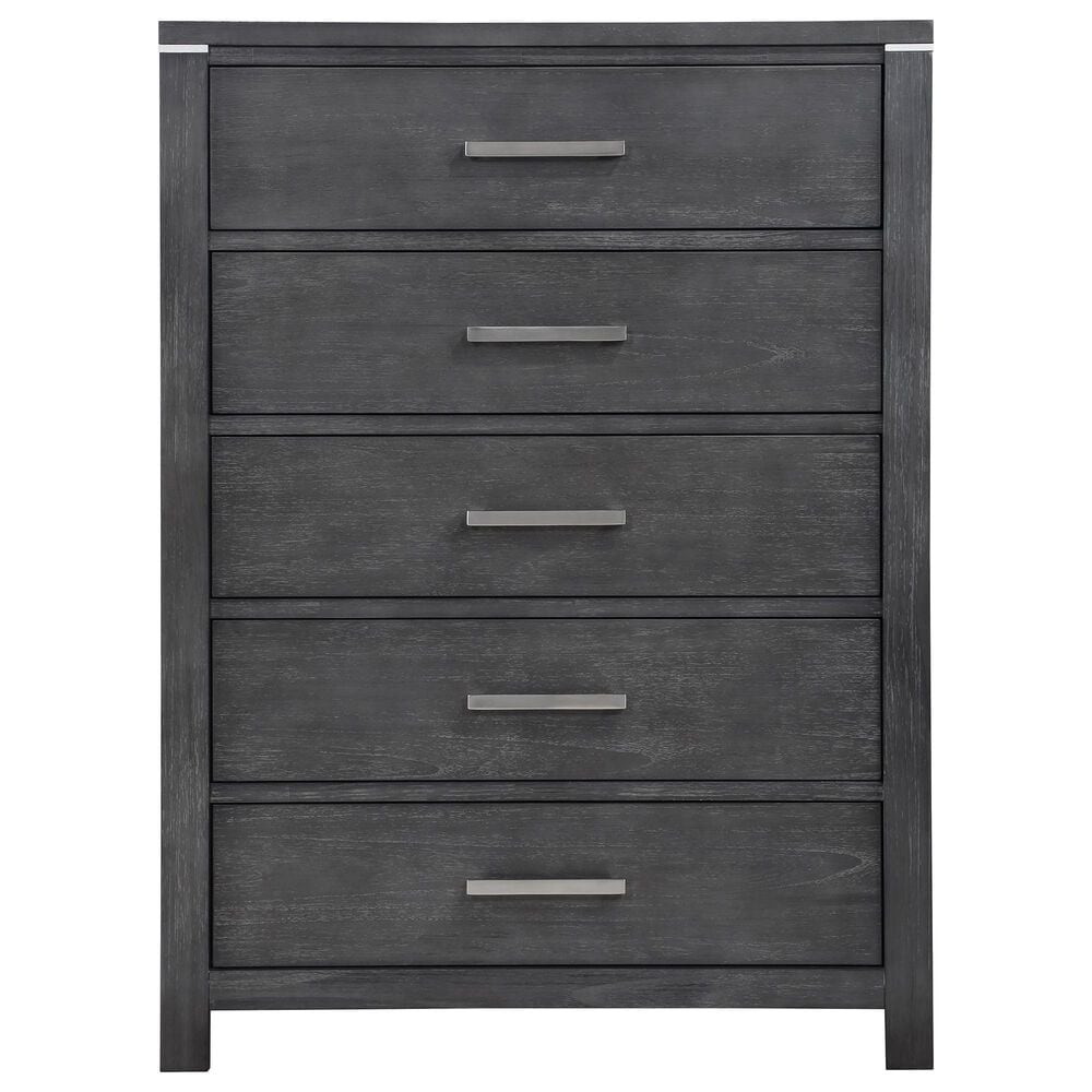 New Heritage Design Odessa 5-Piece Queen Bedroom Set in Charcoal and Silver, , large