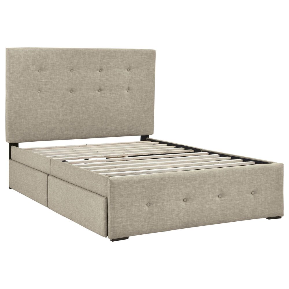 Signature Design by Ashley Gladdinson Full Upholstered Storage Bed in Gray, , large
