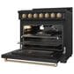 Thor Kitchen Gordon Ramsay 6 Cu. Ft. Professional Gas Range with Bronze Handle Kit in Black, , large