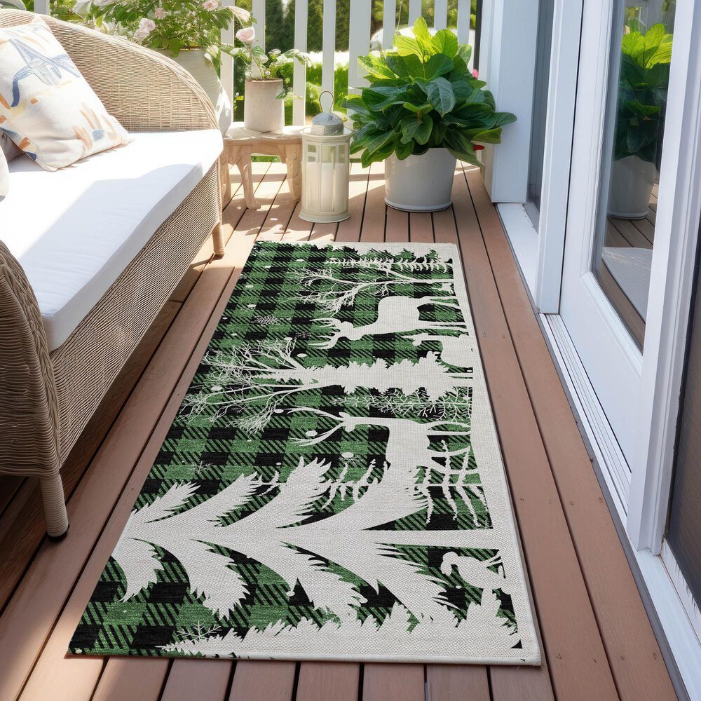 Dalyn Rug Company Wonderland WN32 2&#39;3&quot; x 7&#39;6&quot; Green Indoor/Outdoor Runner, , large