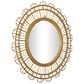 Maple and Jade 35" Handmade Woven Floral Wall Mirror with Beaded Accents in Brown, , large