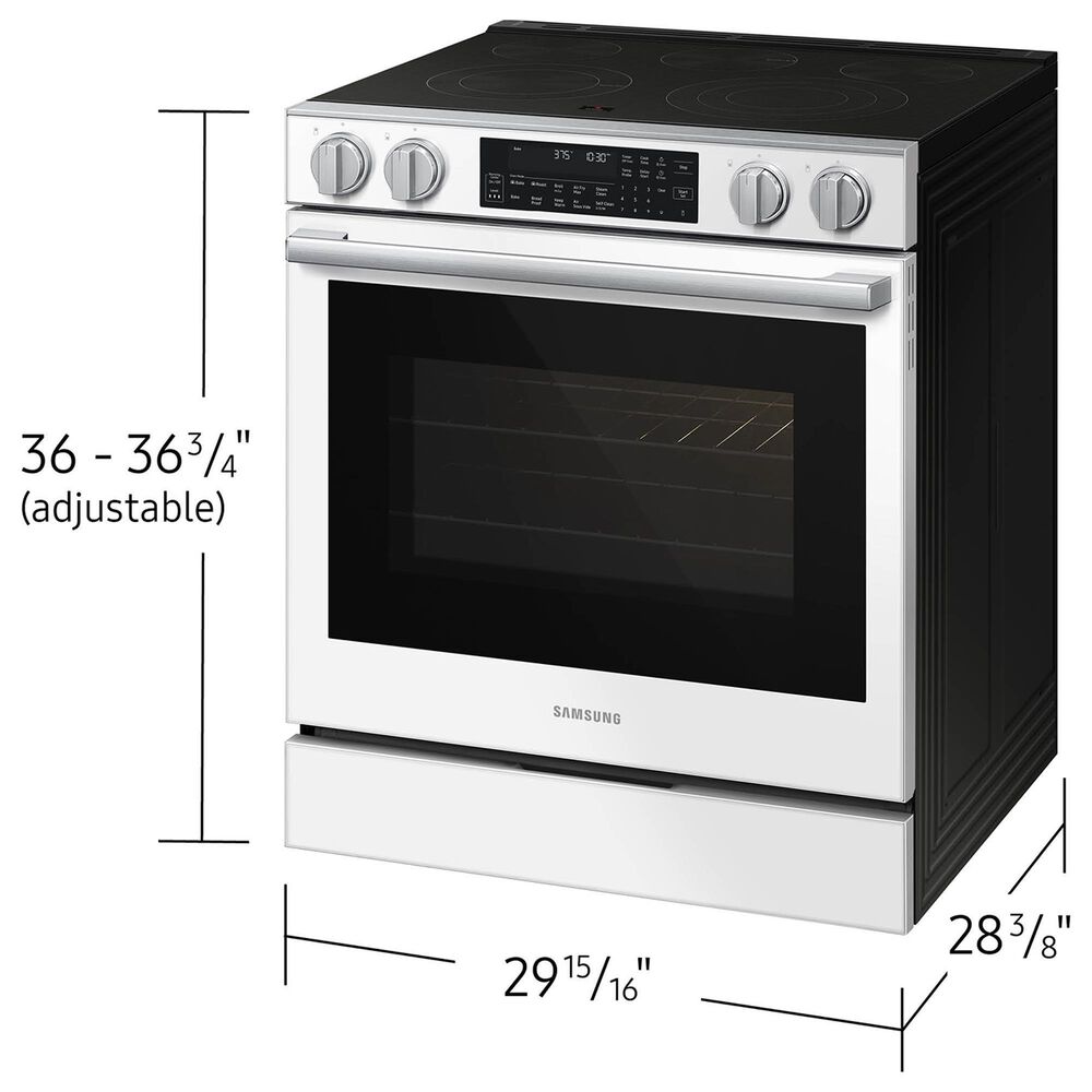 Samsung Bespoke 6.3 Cu. Ft. Smart Slide-In Electric Range with Illuminated Precision Knobs in White Glass, , large