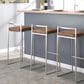LumiSource Fuji 30" Stacker Bar Stool with Brown Cowboy Upholstery in Stainless Steel (Set of 2), , large
