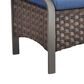 Sunwell Garden Outdoor Ottoman with Navy Cushion in Brown (Set of 2), , large