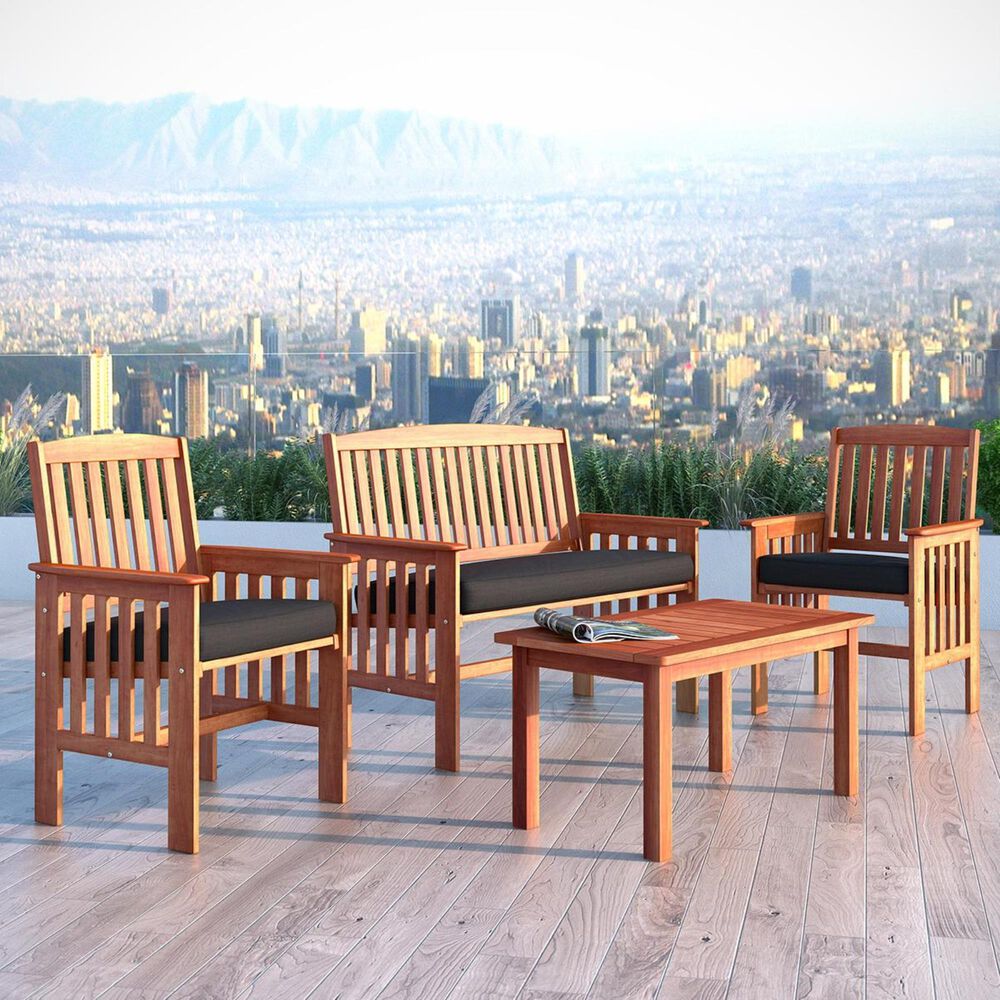 CorLiving Miramar 4-Piece Conversation Set in Cinnamon Brown, , large