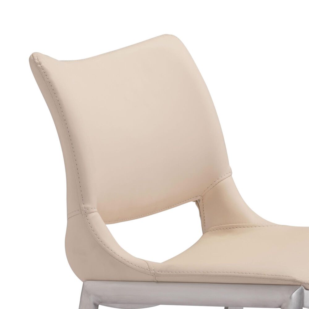 Zuo Modern Ace Bar Stool in Light Pink and Silver &#40;Set of 2&#41;, , large