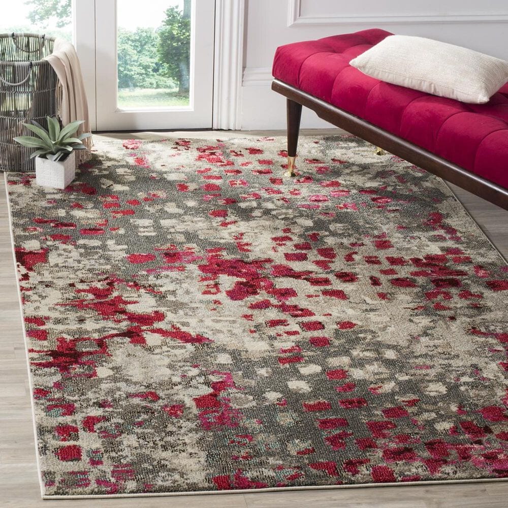 Safavieh Monaco MNC225R-24 2&#39;2&quot; x 4&#39; Grey/Fuchsia Area Rug, , large