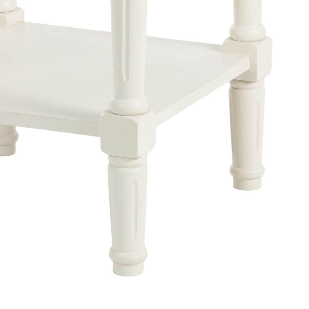 Maple and Jade End Table with Shelf and Drawer in Cream, , large
