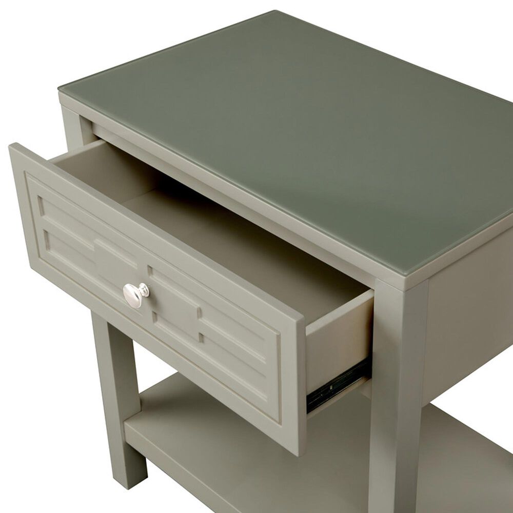 HOMLUX 1-Drawer Nightstand with Shelf in Gray, , large