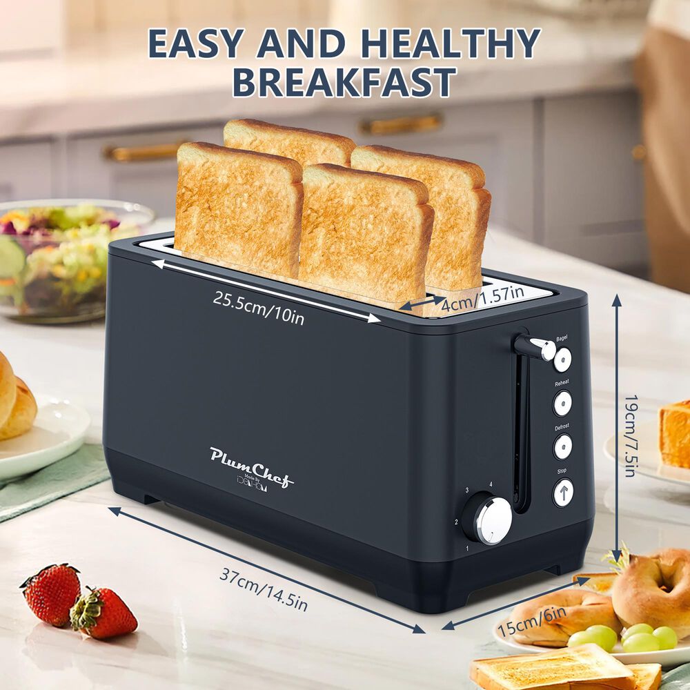 HOMLUX 4-Slice Toaster in Antique Blue, , large