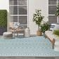 Nourison Positano Southwestern Aqua 9" x 12" Indoor/Outdoor Area Rug, , large