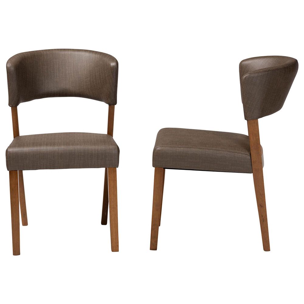 Baxton Studio Montreal Side Chair in Dark Walnut (Set of 2), , large