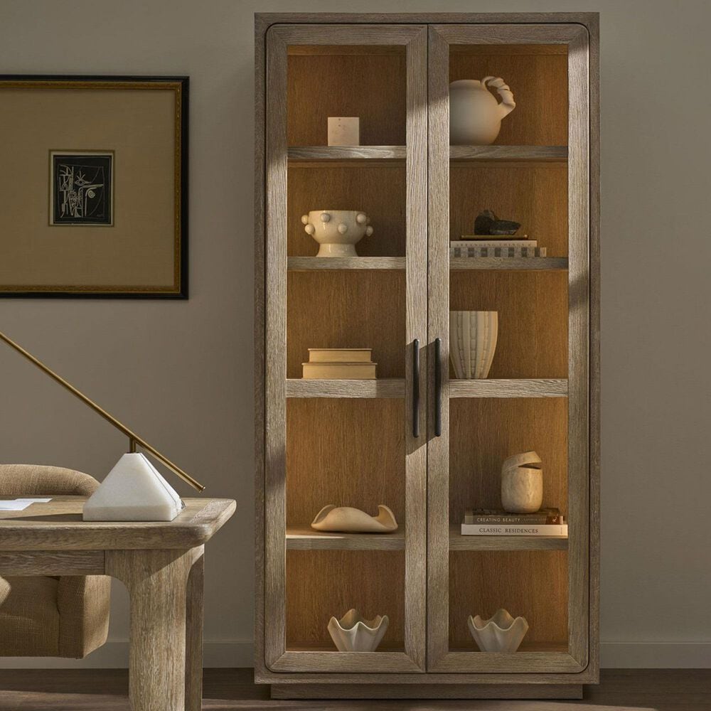 Furniture Worldwide Modern 2-Door Display Cabinet in Light Desert, , large