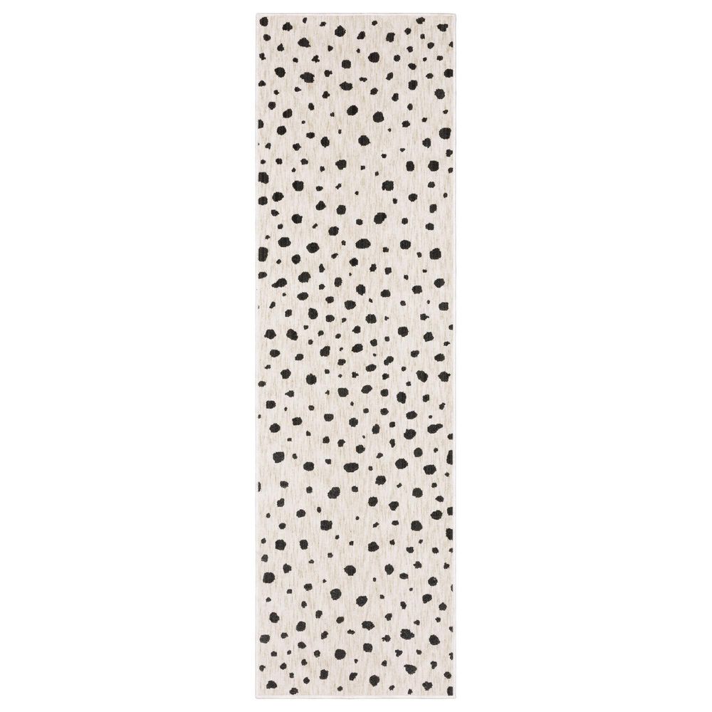 ROW by Oriental Weavers Hunter Polka Dots Beige and Black 2"3" x 7"6" Runner, , large