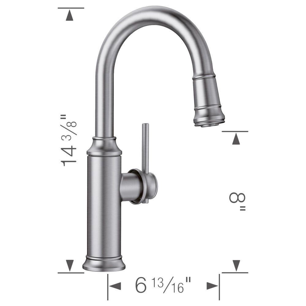 Blanco Empressa Bar Faucet in PVD Steel, , large
