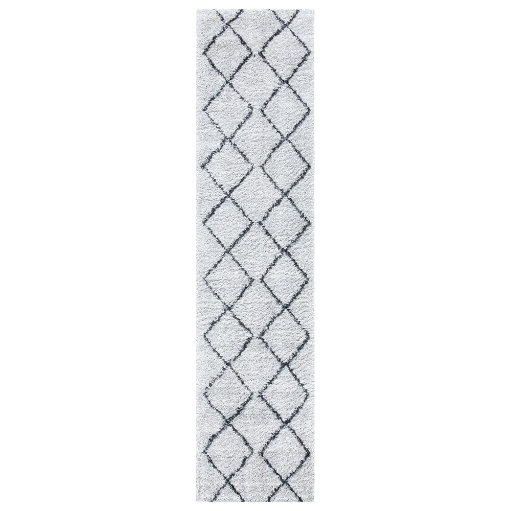 Safavieh August Shag AUG572F 2"2" x 9" Ivory and Grey Runner, , large