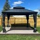 HOMLUX 12-ft x 12-ft Permanent Hardtop Gazebo Gray Gazebo with Hardtop Roof (Screen Included), , large
