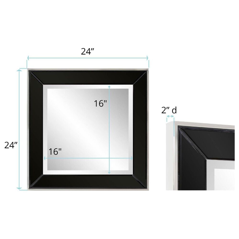 Howard Elliott Devon Square Mirror in Black and Clear, , large