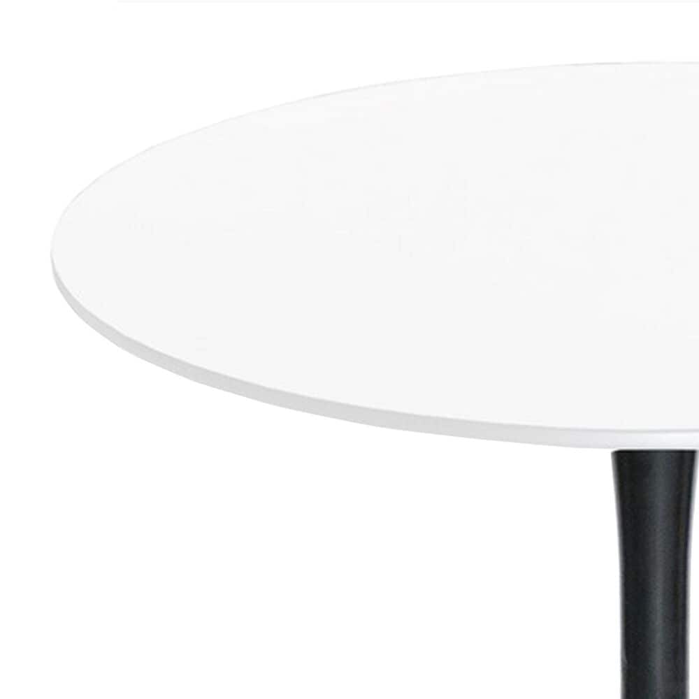 Leisuremod Bristol 27&quot; Round Dining Table with MDF Top in Black and White - Table Only, , large