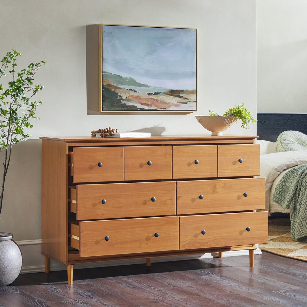 Walker Edison Spencer 6-Drawer Dresser in Caramel, , large