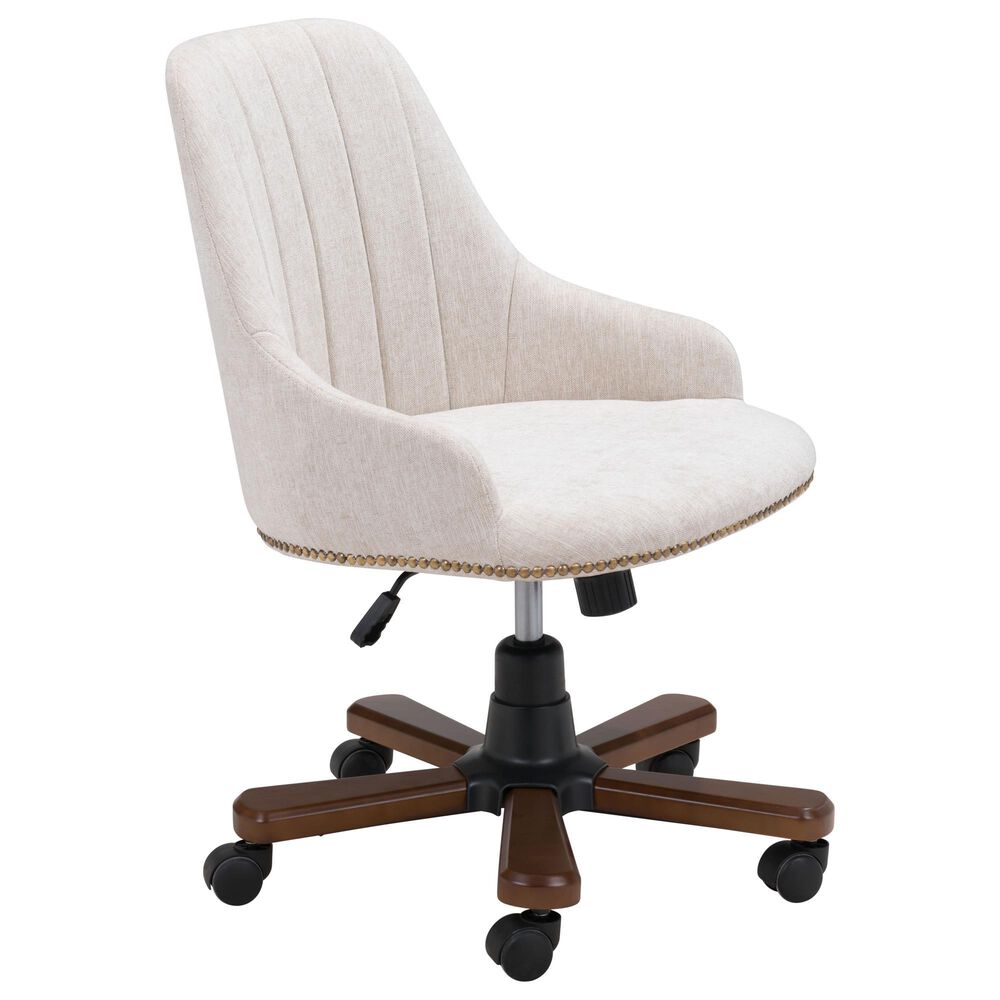 Zuo Modern Gables Contemporary Office Chair in Beige and Dark Brown, , large