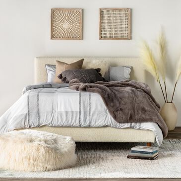 J. Queen New York Leighton 4-Piece Queen Comforter Set in Grey and White, , large