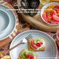 Corelle Paloma 16-Piece Dinnerware Set in White, Black, Aqua and Gold, , large