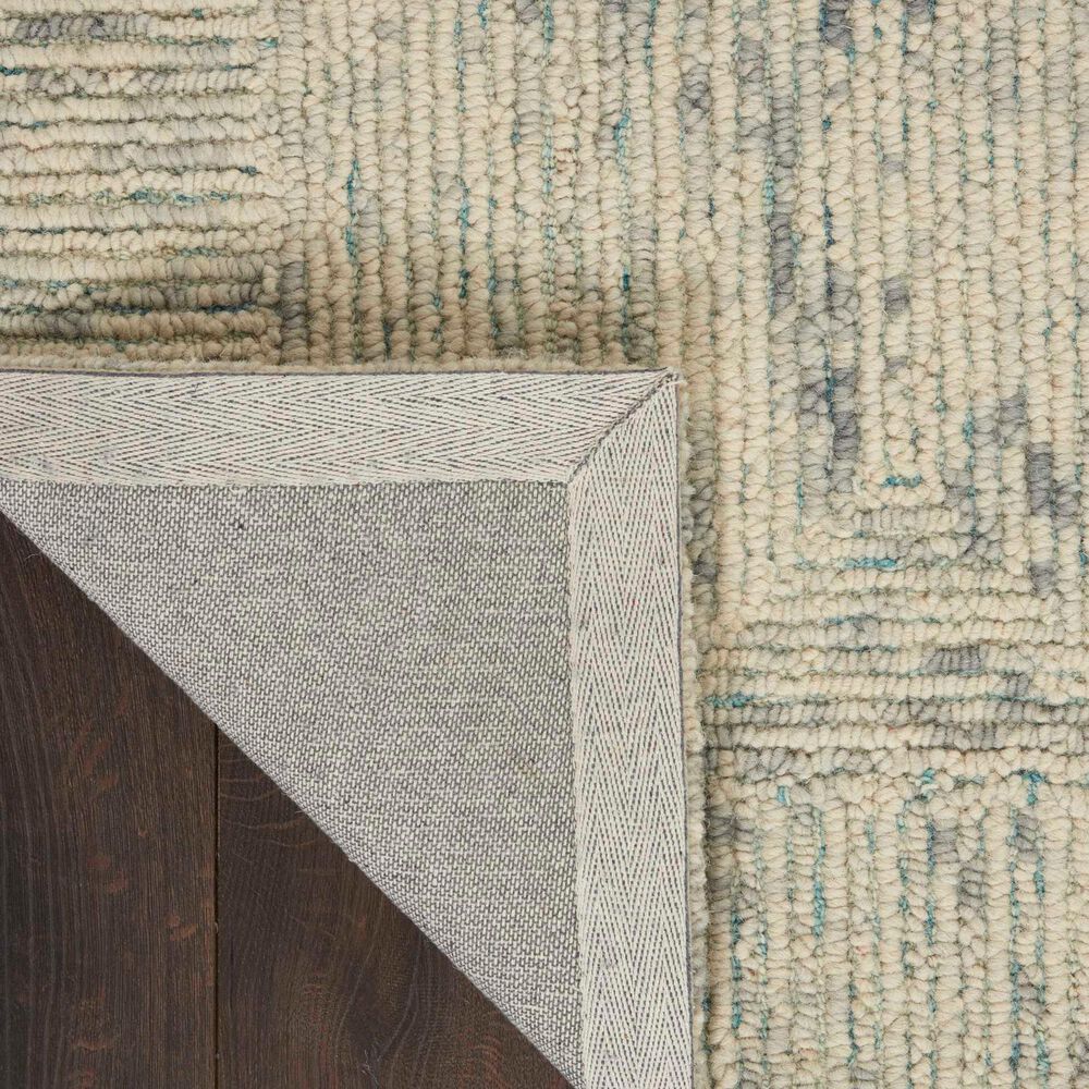Nourison Colorado 2&#39;3&quot; x 7&#39;6&quot; Ivory, Grey and Teal Runner, , large