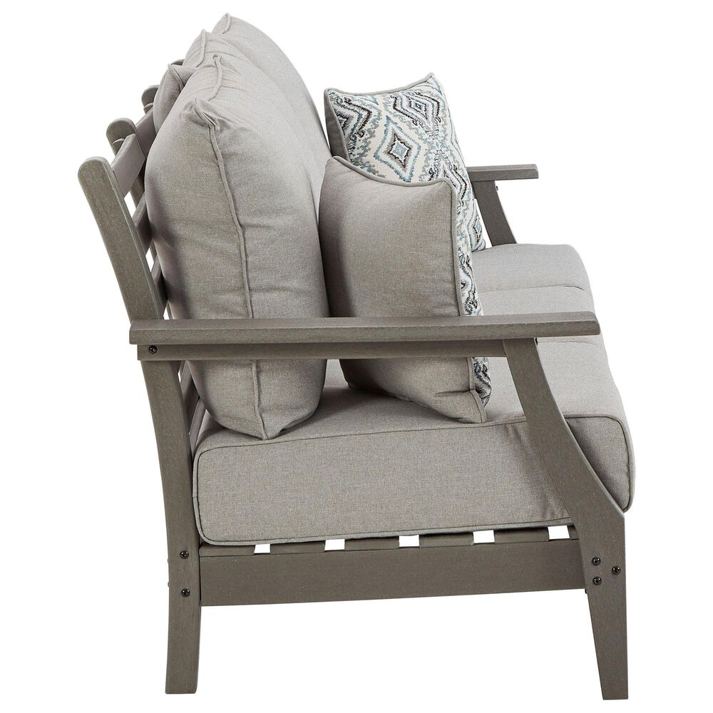 Signature Design by Ashley Visola Stationary Sofa with Cushion in Gray, , large