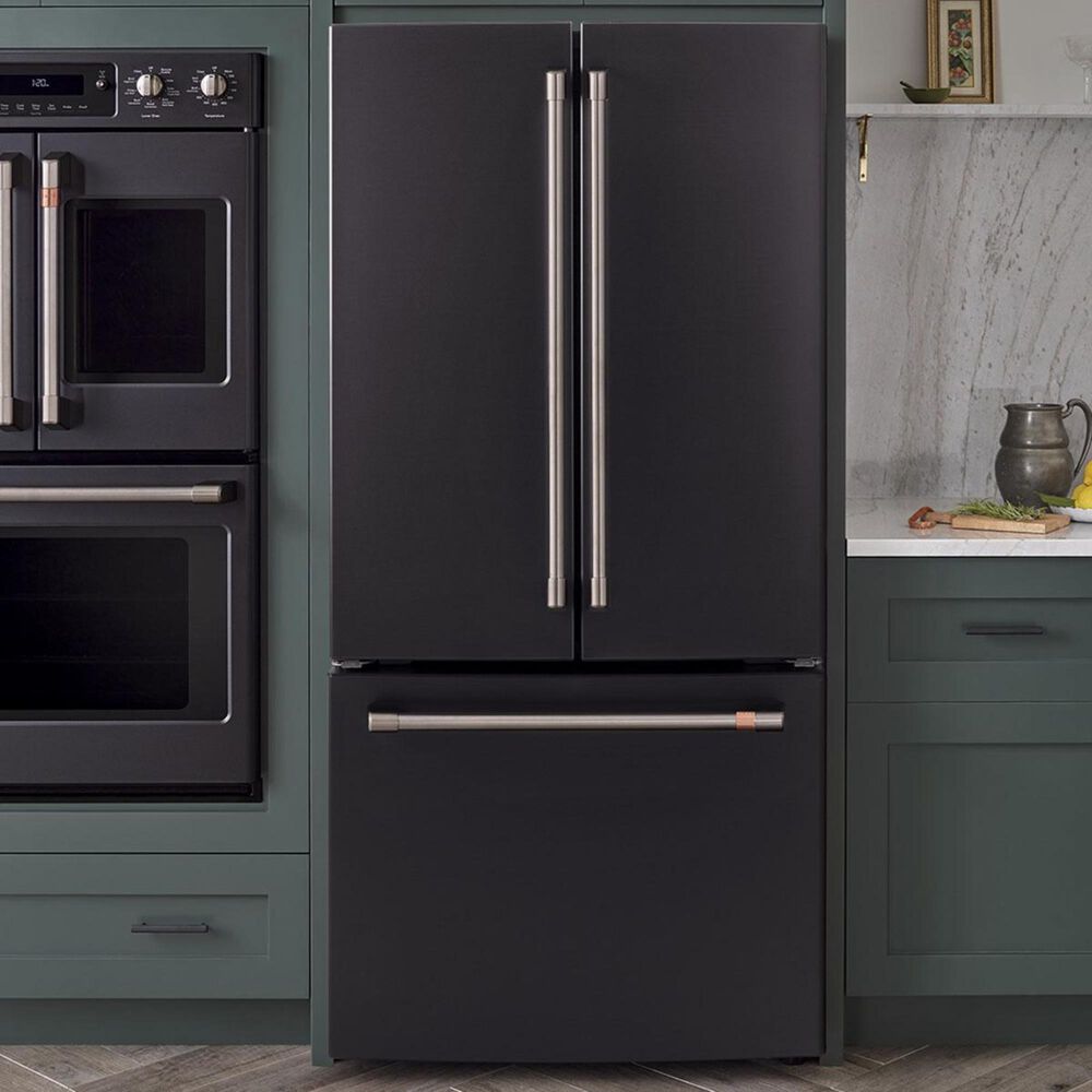 Cafe 18.6 Cu. Ft. Counter Depth French Door Refrigerator in Matte Black, , large