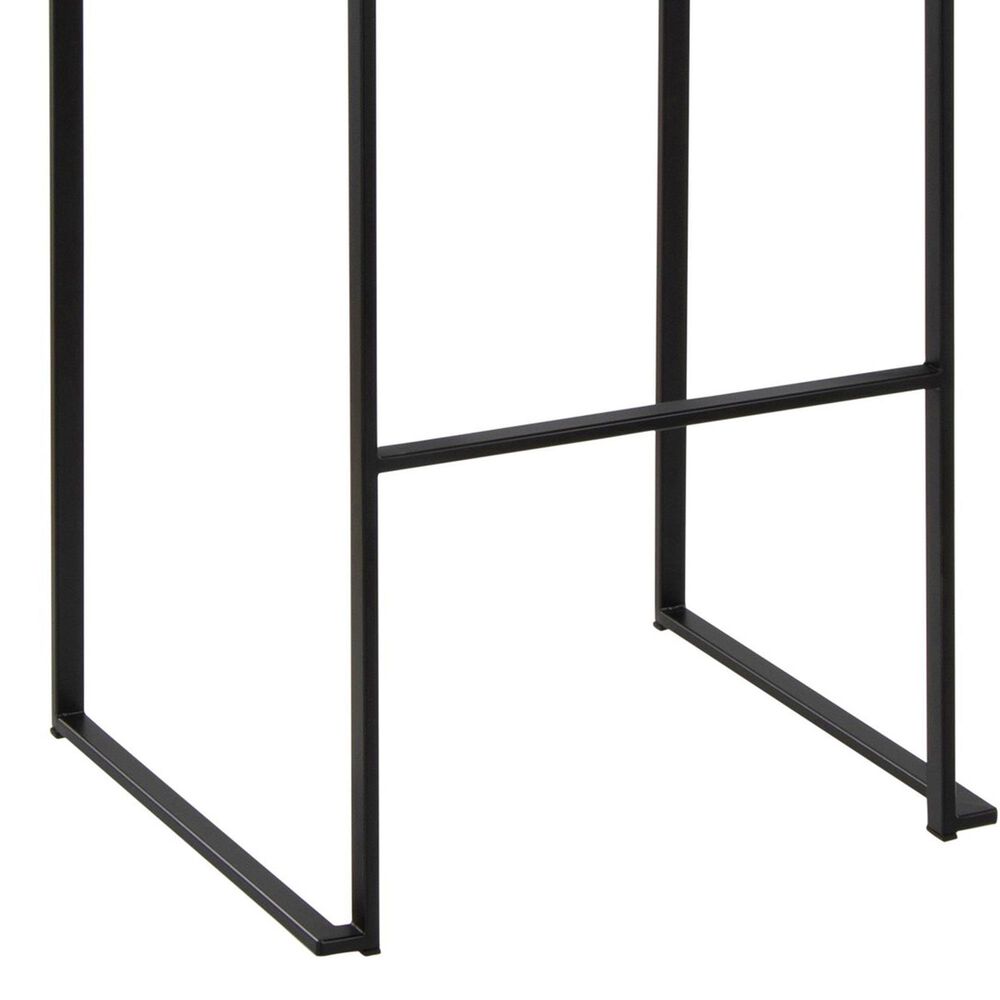 LumiSource Fuji 34" Stacker Bar Stool with Brown Cowboy Upholstery in Black (Set of 2), , large
