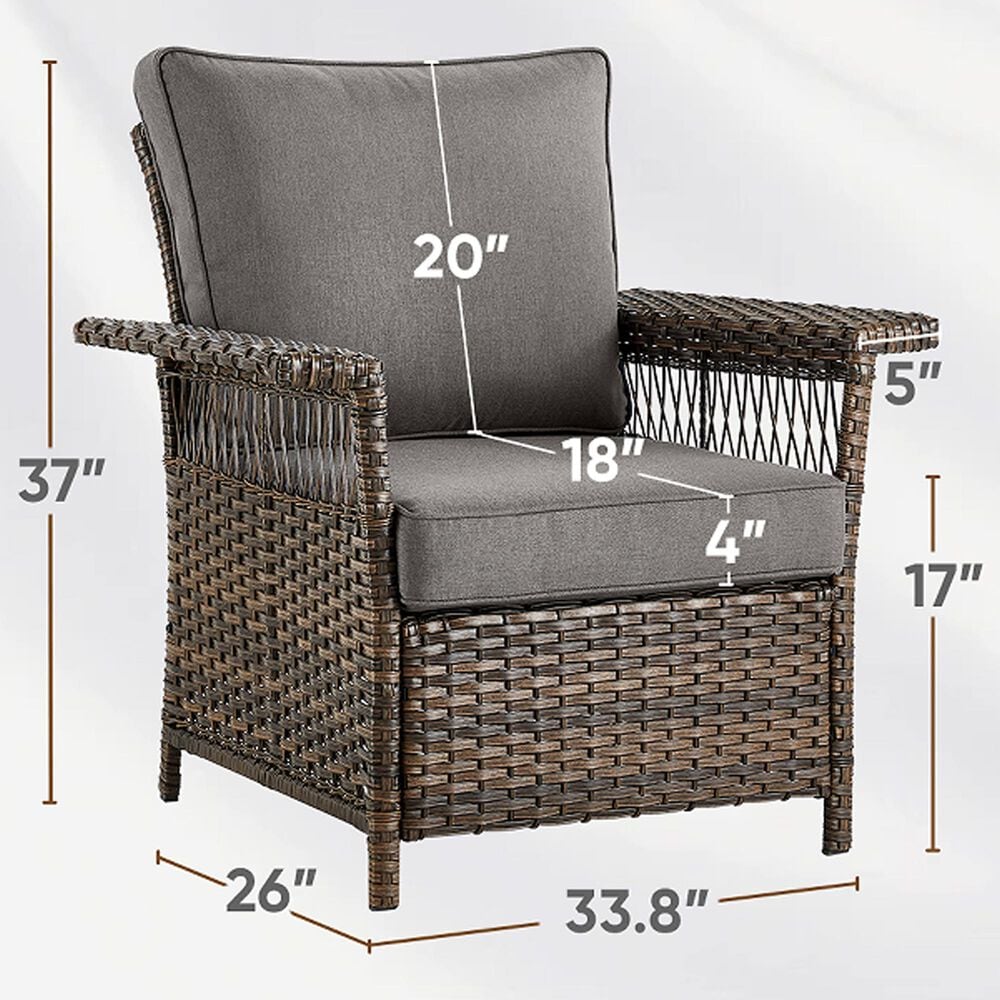 Sunwell Garden Patio Sationary Chair in Gray (Set of 2), , large