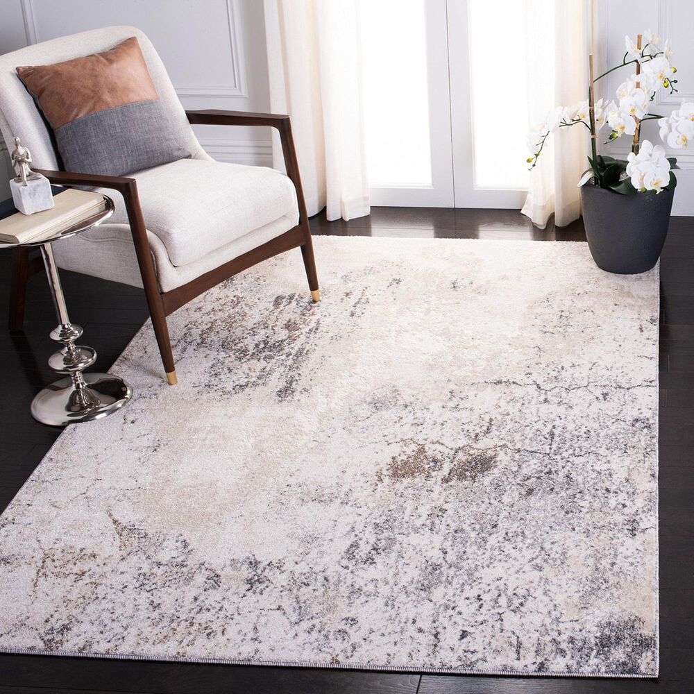 Safavieh Aston ASN708 5&#39;3&quot; x 7&#39;7&quot; Ivory and Grey Area Rug, , large