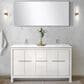 Lexora Home Lafarre 60" Double Bathroom Vanity in Rustic Acacia with 2 cm White Cultured Marble Top, Rectangular Sinks and 55" Mirror, , large