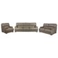 Bordeaux & Co 3-Piece Stationary Leather Living Room Set in Goodland Grey, , large