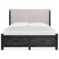 Nicolette Home Plum Creek 5 Piece King Upholstered Storage Bedroom Set in Ravenwood Black, , large