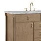James Martin Kinnsden 48" Single Bathroom Vanity in Weathered Oak with 3 cm Carrara Marble Top and Rectangular Sink, , large