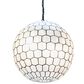 Creative Coop Simone 20" Pendant with Pearly White Shade in Black, , large