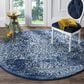 Safavieh Evoke EVK256A 9" Round Navy and Ivory Area Rug, , large