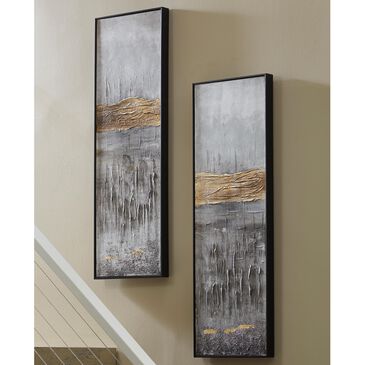Signature Design by Ashley Aniyah 2-Piece Wall Art Set in Black/Gold/White, , large