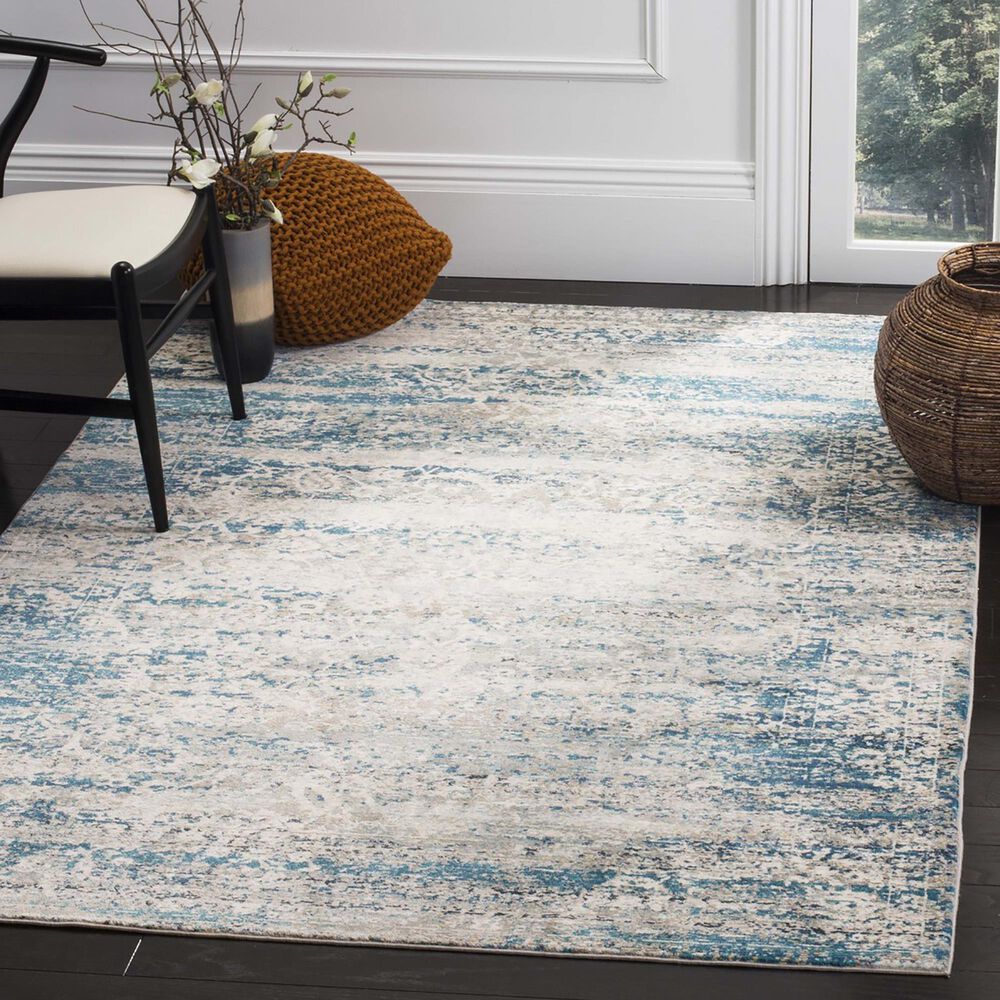 Safavieh Aria ARA156B 4&#39; x 6&#39; Blue and Creme Area Rug, , large