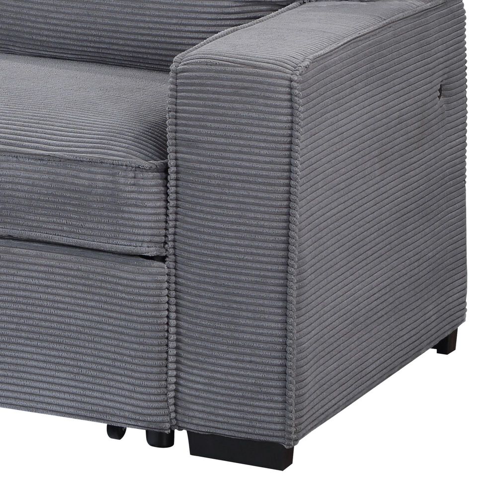 Modern Market Stationary Sofa Bed with Reversible Chaise in Light Grey, , large