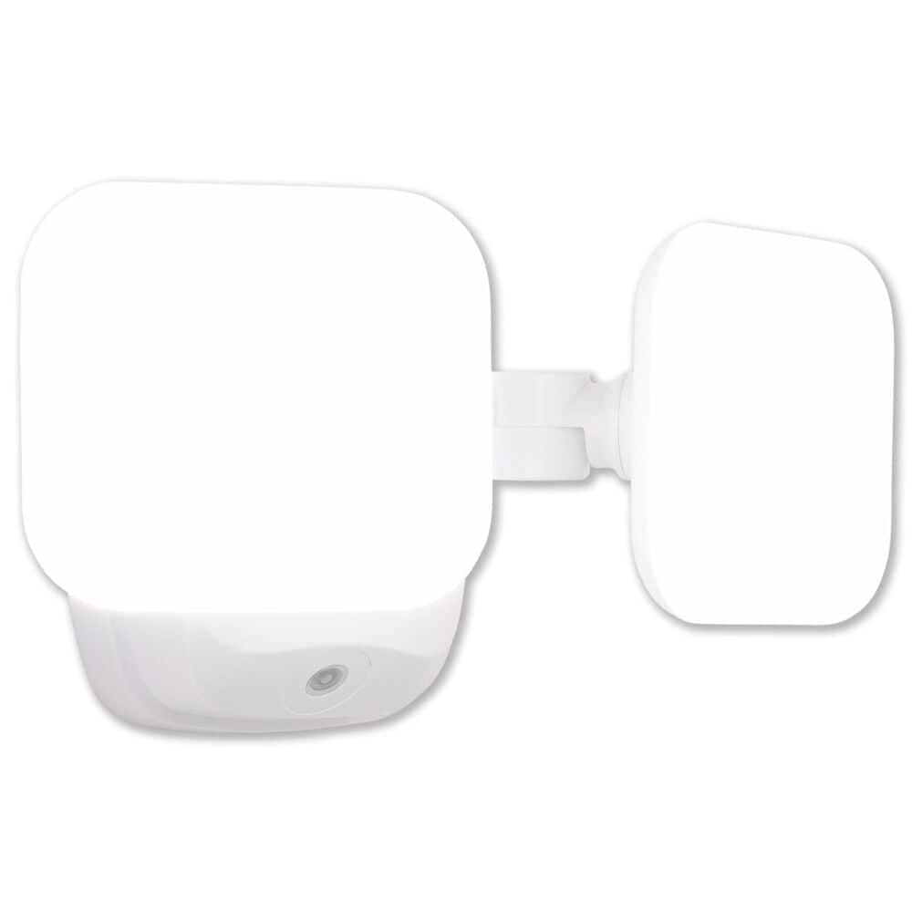 Vaxcel Theta 2-Light LED Outdoor Dusk-to-Dawn Flood Light in White, , large