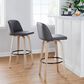 LumiSource Toriano Swivel Bar Stool with Grey Faux Leather Upholstery in Whitewashed and Black (Set of 2), , large