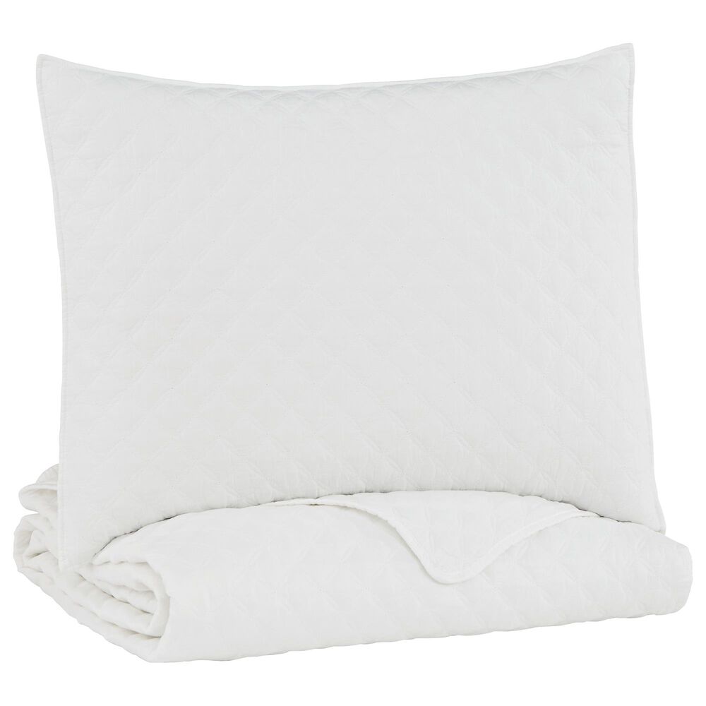 Signature Design by Ashley Ryter 2-Piece Twin Coverlet Set in White, , large